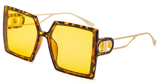 Feishini Fashion Oversized Sunglasses Women Luxury Brand Designer Original High Quality Glasses Shades For Women Vintage