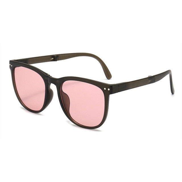 Folding Sunglasses Women Polarized Sun Glasses Men Night Vision Driving Eyewear Portable Sunglass wIth Glasses Case