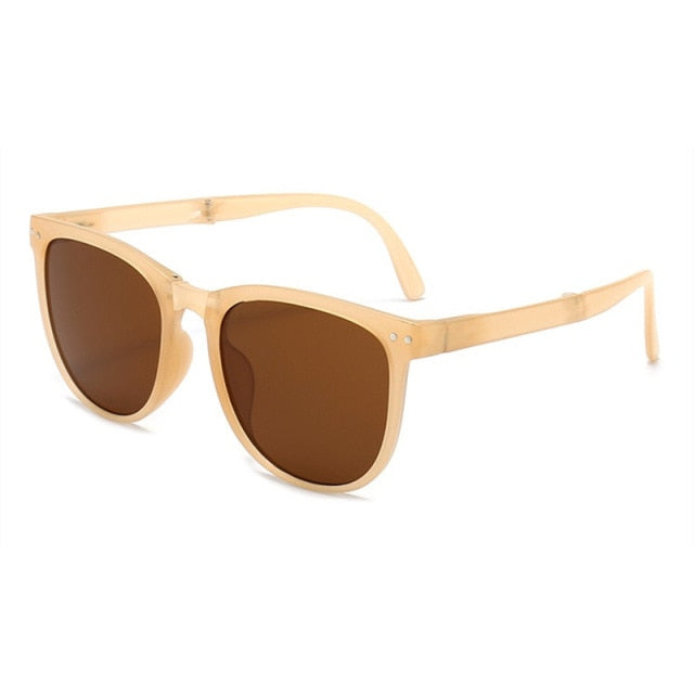 Folding Sunglasses Women Polarized Sun Glasses Men Night Vision Driving Eyewear Portable Sunglass wIth Glasses Case