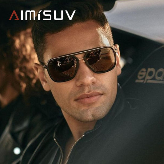 AIMISUV Square Sunglasses For Men Brand Designer Sun Glasses  Fashion Trend Driving Shades Male UV400 zonnebril heren