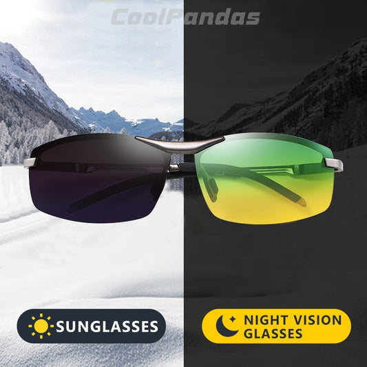 CoolPandas Photochromic Sunglasses Men Day Night-Vision Polarized Chameleon Glasses Driving UV400 Sun Glasses Oculos De Sol