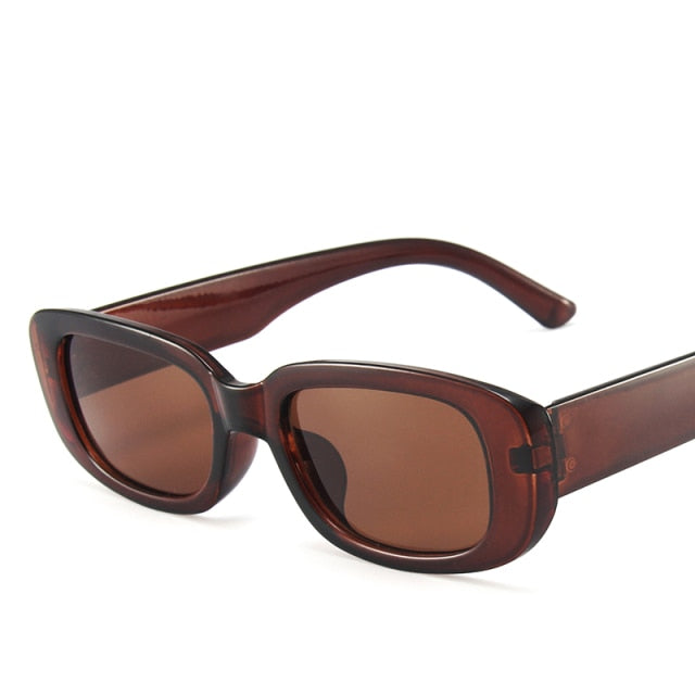 Black Leopard Rectangle Sunglasses Shades Women Brand Designer Men Vintage Rectangular Frame 90s Trendy Sun Glasses