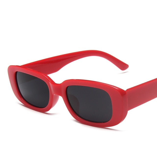 Black Leopard Rectangle Sunglasses Shades Women Brand Designer Men Vintage Rectangular Frame 90s Trendy Sun Glasses