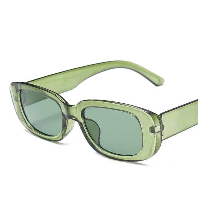 Black Leopard Rectangle Sunglasses Shades Women Brand Designer Men Vintage Rectangular Frame 90s Trendy Sun Glasses