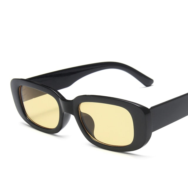 Black Leopard Rectangle Sunglasses Shades Women Brand Designer Men Vintage Rectangular Frame 90s Trendy Sun Glasses