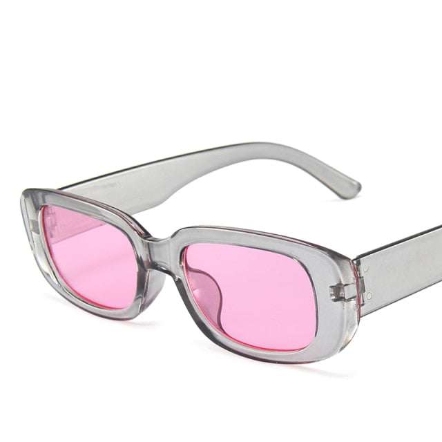 Black Leopard Rectangle Sunglasses Shades Women Brand Designer Men Vintage Rectangular Frame 90s Trendy Sun Glasses