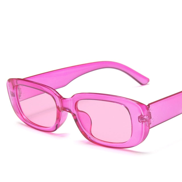Black Leopard Rectangle Sunglasses Shades Women Brand Designer Men Vintage Rectangular Frame 90s Trendy Sun Glasses