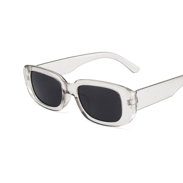 Black Leopard Rectangle Sunglasses Shades Women Brand Designer Men Vintage Rectangular Frame 90s Trendy Sun Glasses