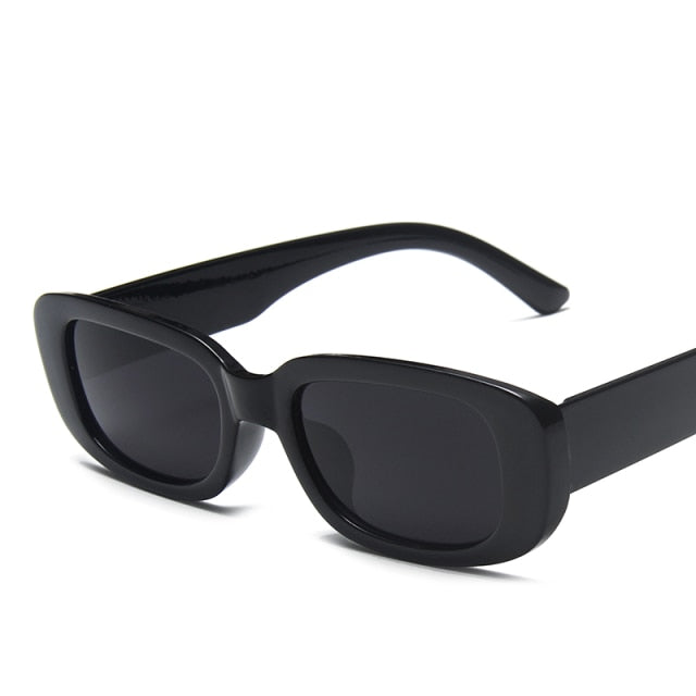 Black Leopard Rectangle Sunglasses Shades Women Brand Designer Men Vintage Rectangular Frame 90s Trendy Sun Glasses