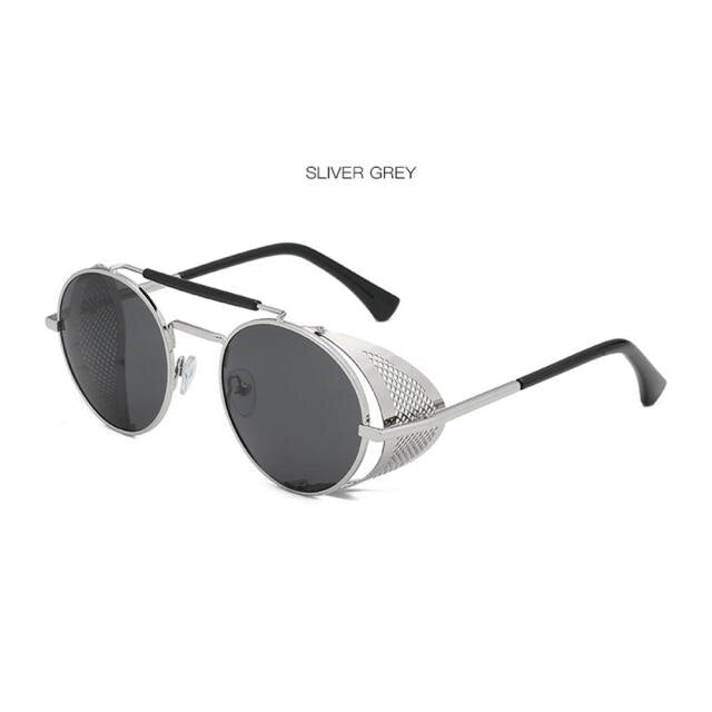 Fashion European And American Street Shooting Glasses Retro Steampunk Sunglasses Gothic Oval Frame Carved Sunglasses