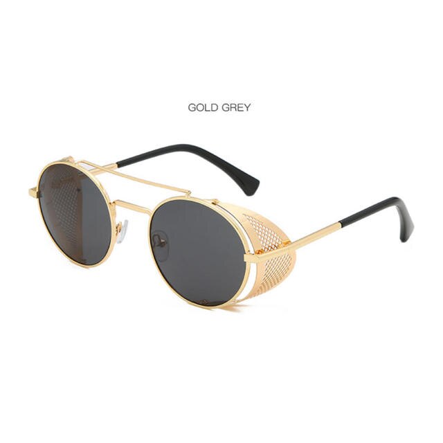 Fashion European And American Street Shooting Glasses Retro Steampunk Sunglasses Gothic Oval Frame Carved Sunglasses