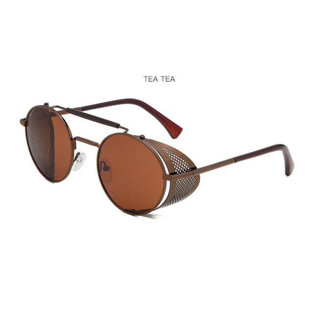Fashion European And American Street Shooting Glasses Retro Steampunk Sunglasses Gothic Oval Frame Carved Sunglasses