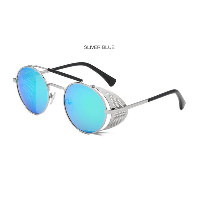 Fashion European And American Street Shooting Glasses Retro Steampunk Sunglasses Gothic Oval Frame Carved Sunglasses