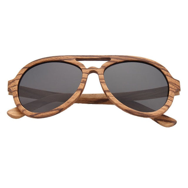 Men Polarized Driving Sunglasses Zebra Wood Sunglasses Men UV400 Vintage Luxury Designer Wooden Man Glasses
