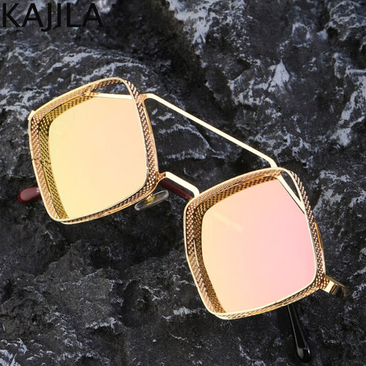 Vintage Steampunk Square Sunglasses Men 2026 Luxury Brand Design Retro Punk Sun Glasses for Women Fashion Hollow Ladies Sunglass