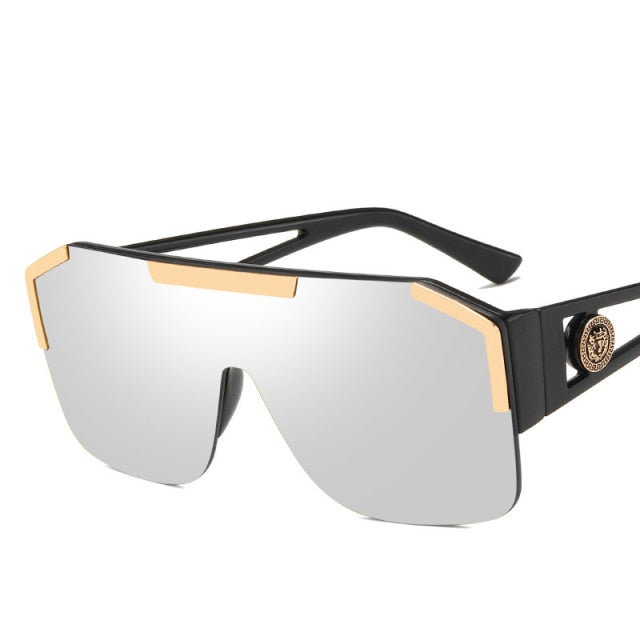 Oversized Goggle Sunglasses for Wome Semi-Rimless Gradient Siamese Lens Sun Glasses Outdoor Driving Windproof Glasses UV