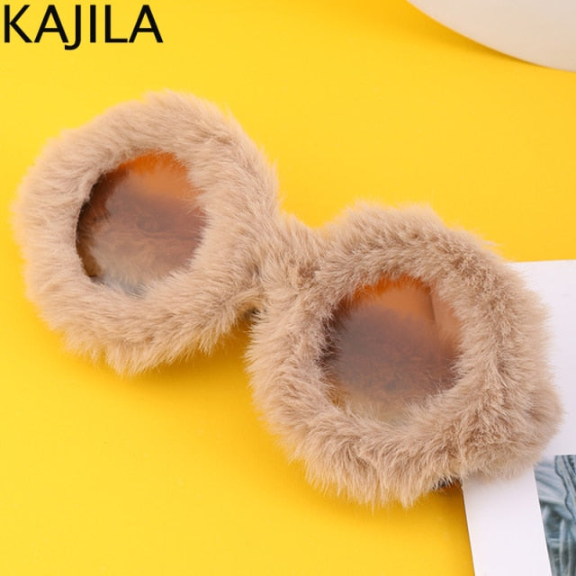 Cat Eye Sunglasses Women  Luxury Brand Trendy Punk Soft Fur Velvet Ladies Sun Glasses Shades Eyewear Oculos De Sol Feminino