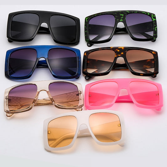 New Ladies Big Square Sunglasses Women Pink Purple Gradient Oversized Sun Glasses Men Vintage Brand Designer UV400 De Sol Mujer
