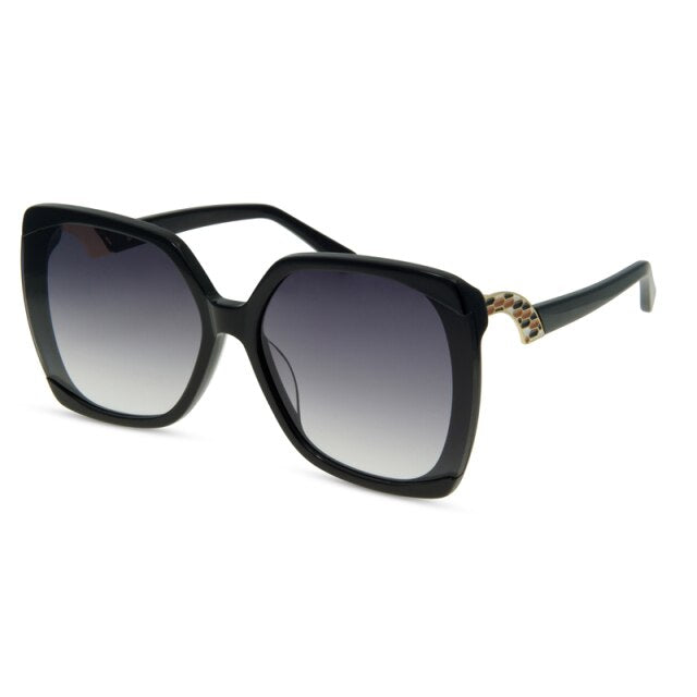 Black square oversized sunglasses women full frame gradient brown tortoiseshell sunglasses women glasses Oculos