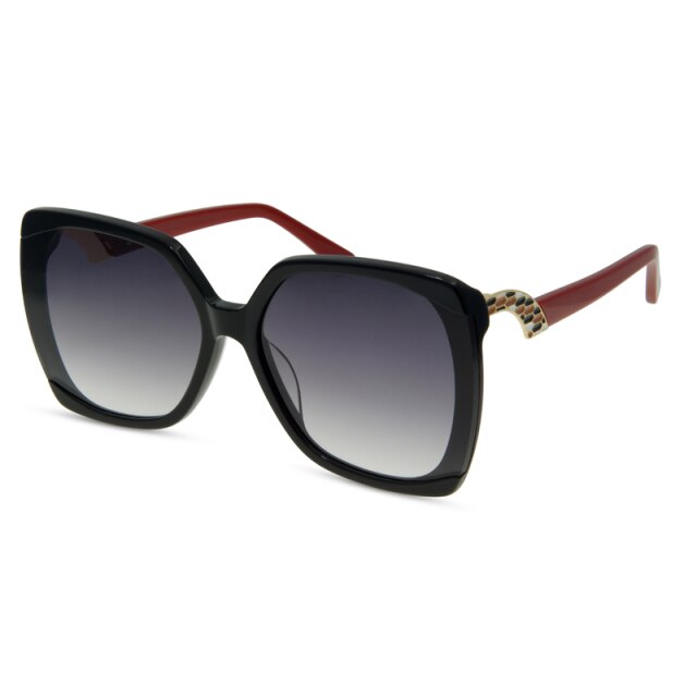 Black square oversized sunglasses women full frame gradient brown tortoiseshell sunglasses women glasses Oculos