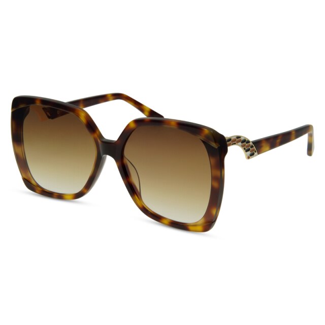 Black square oversized sunglasses women full frame gradient brown tortoiseshell sunglasses women glasses Oculos