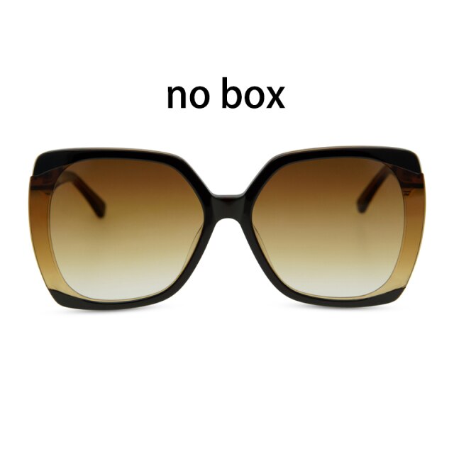 Black square oversized sunglasses women full frame gradient brown tortoiseshell sunglasses women glasses Oculos