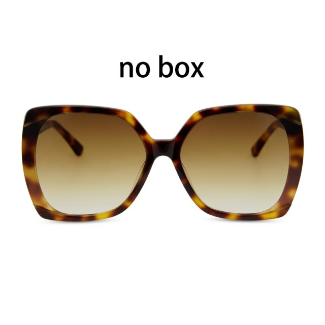Black square oversized sunglasses women full frame gradient brown tortoiseshell sunglasses women glasses Oculos