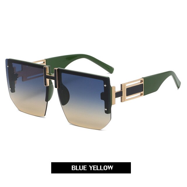 Rimless Women Sunglasses Retro Oversized Square Luxury Brand Designer Sun Glasses For Woman Men Fashion Frameless Eyewear