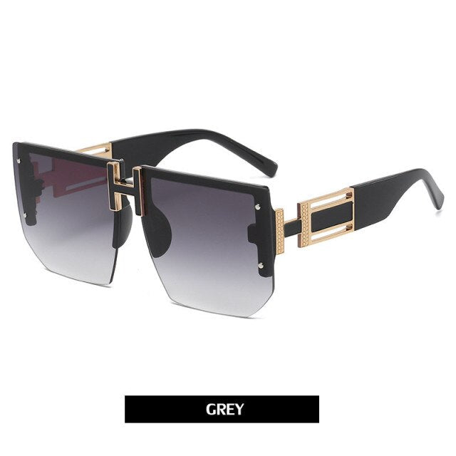Rimless Women Sunglasses Retro Oversized Square Luxury Brand Designer Sun Glasses For Woman Men Fashion Frameless Eyewear